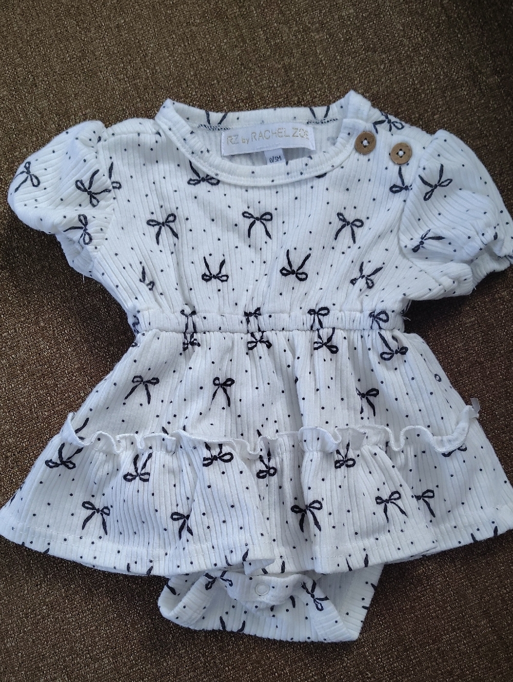 Rachel Zoe White Dress with Navy Bow Motif